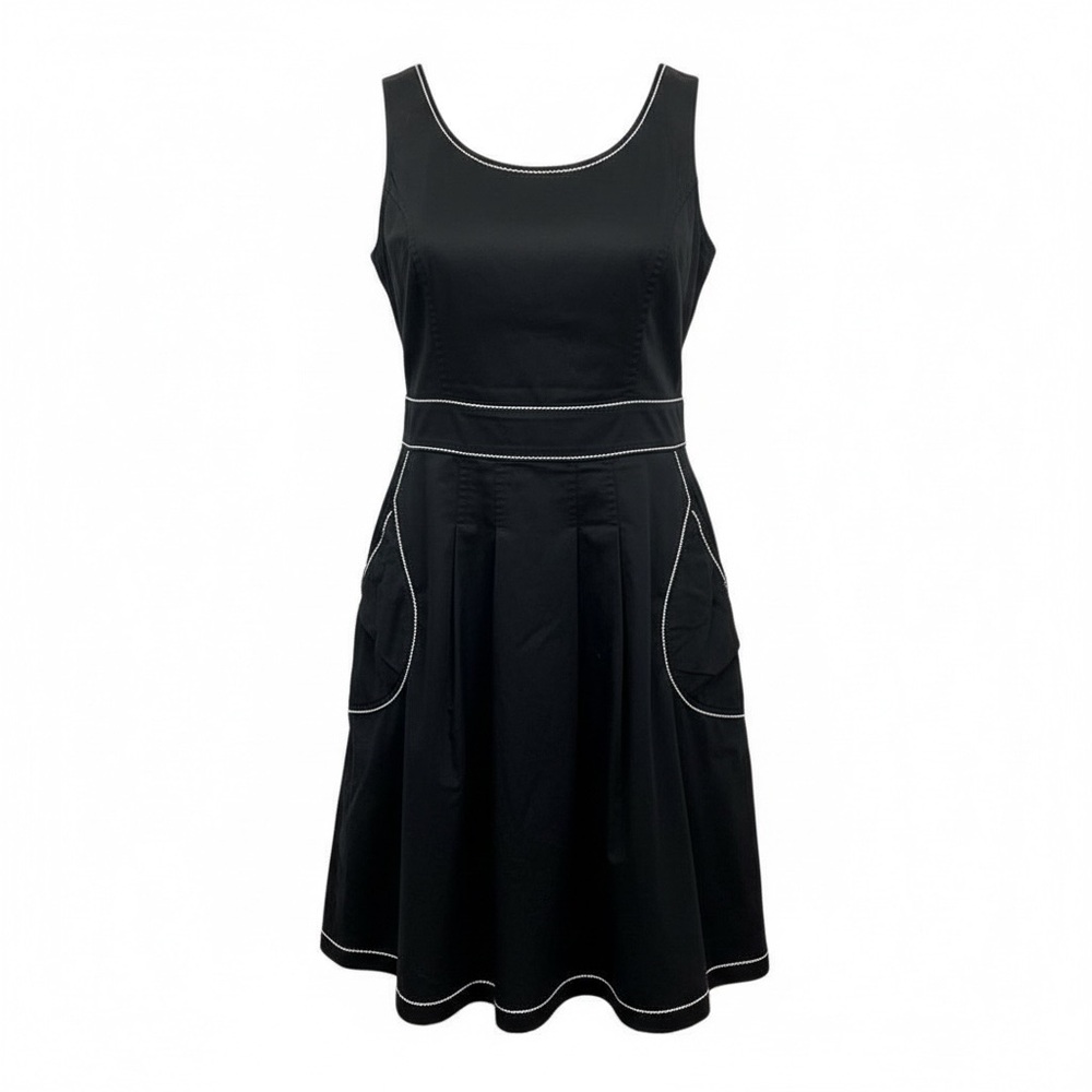 Love‎ Moschino Women's Tea Length Dress Size 8 Black Cotton